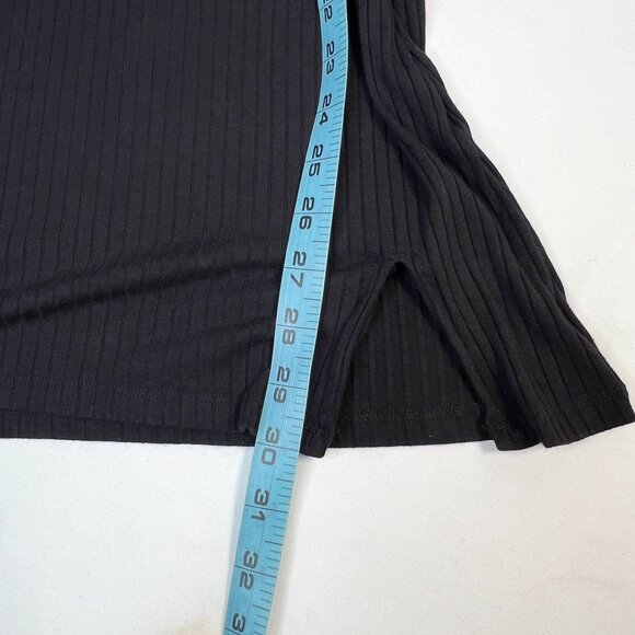 Disturbia Eastwick Cutout Mini Dress Ribbed w Silver Spike Fang Black US 6 - Picture 11 of 15